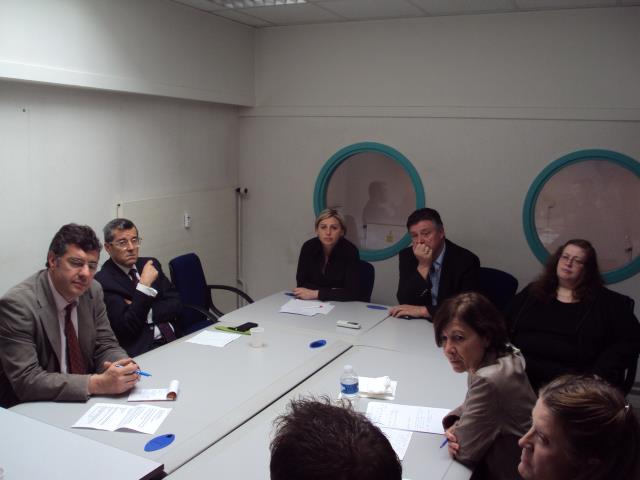 Jean-Yves Ledoux (DAFPIC), au centre Sophie Reinert du rectorat, Joël Oudin président de l'UMIH et Lucette Poletti.