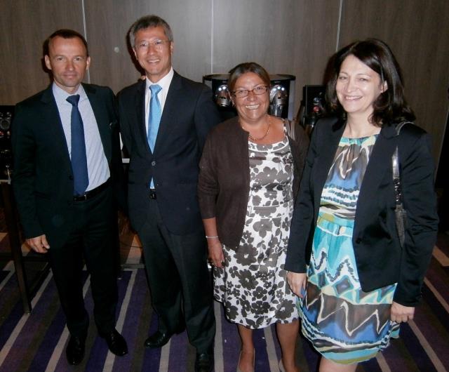 De gche à dte : Patrick Arnoult, directeur général du Pullman Montparnasse, Olivier Tang, nouveau chef de travaux à Guillaume Tirel, Evelyne Olayat-Bardisa, nouvelle proviseure du lycée, et madame Grimbert, proviseure adjoint.