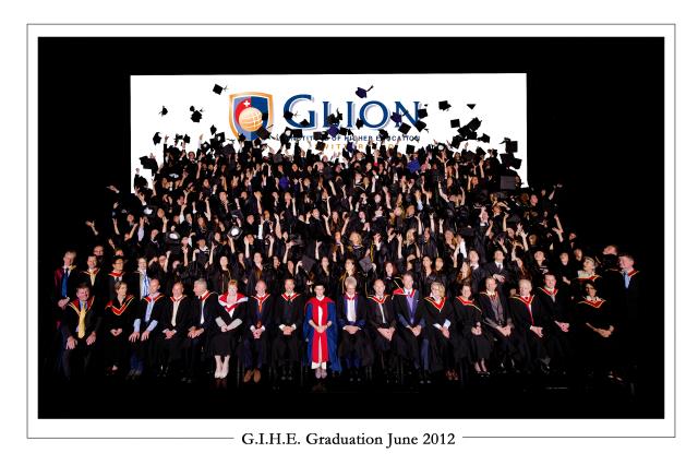 Les 188 diplômés Glionnais en juin 2012.
