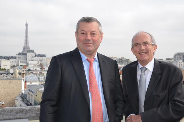 Roland héguy et Hervé Bécam Cce matin peu avant l'ouverture des travaux qui se déroulent au Novotel Vaugirard, à Paris.