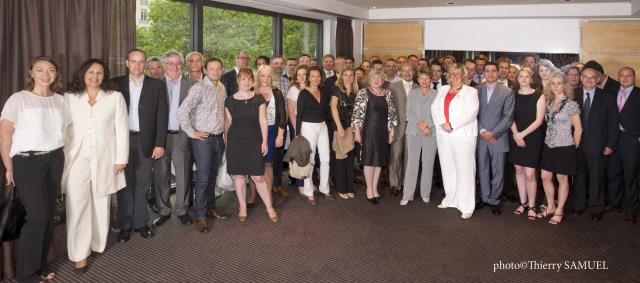Les membres et partenaires de l'AGGH réunis aux côtés de Nicole Spitz, présidente fondatrice de l'association, Corinne Veyssière, présidente nationale, et Ingrid Recco, présidente antenne Cote d'Azur Monaco.