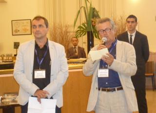 Robert Petit, président de RSF et président du Leaders Club, Philippe Hersant, fondateur de RSF.