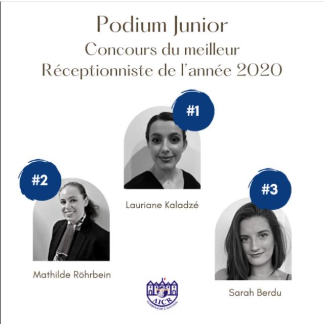 Les lauréates catégorie « Junior »  1ère Lauriane Kaladzé, 2ème Mathilde Röhrbein, 3ème Sarah Berdu