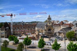 Les travaux de la Cité Internationale de la Gastronomie et du Vin de Dijon installée dans l'ancien...