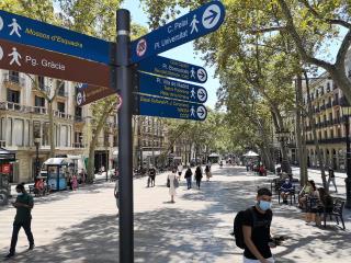 Une activité touristique quasiment au point mort sur les Ramblas, comme ailleurs dans la capitale...