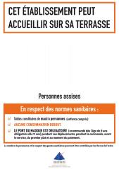 Vous devez afficher la capacité d'accueil de votre terrasse à l'entrée de votre établissement