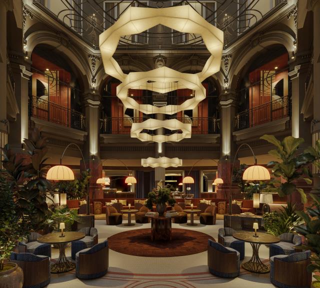 L'atrium du futur Banke Opera Paris, A Radisson Collection Hotel.