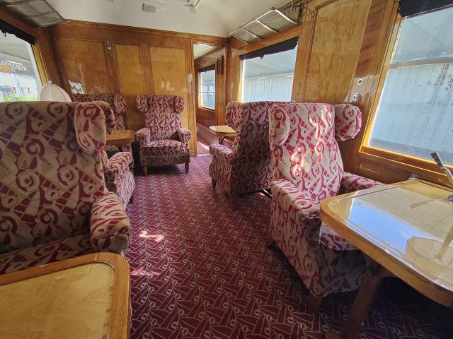Une voiture-salon de l'Orient Express, exposée par le groupe Accor à l'occasion des journées du patrimoine