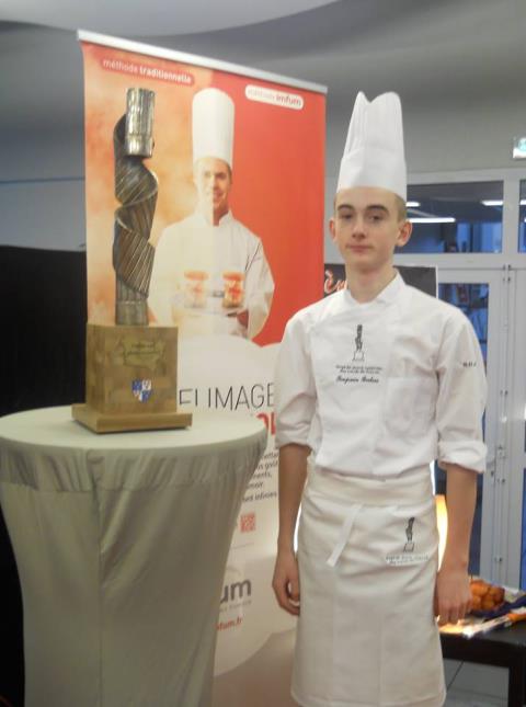 Benjamin Bouleau de l'Infa Gouvieux, lauréat du Trophée des Jeunes Cuisiniers des Hauts de France 2019