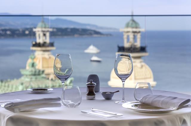 La vue depuis une table du Grill, Hôtel de Paris, Monaco