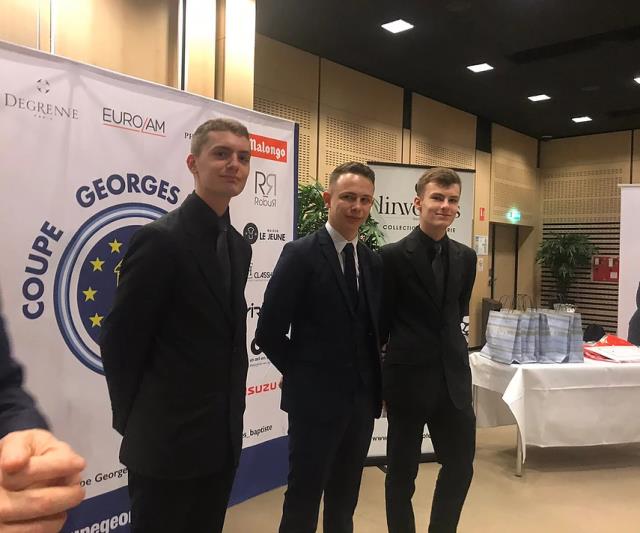 Alois Lachaux au centre, du CFA Joseph Storck de Guebwiller en route pour la finale de la coupe Georges Baptiste Junior