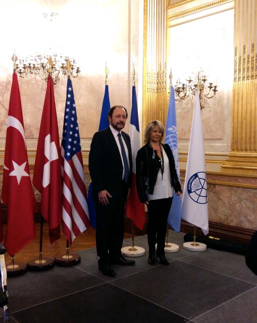 Philippe François, président de l'Amforht, et la députée Pascale Fontenel-Personne, présidente du groupe Tourisme au Palais Bourbon.