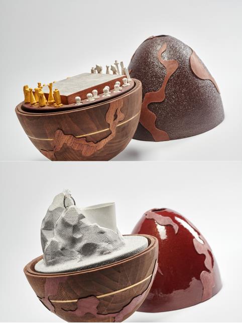 Origines, de Nicolas Riveau, École Valrhona, Lise Grostabussiat, École Boulle, Éric Bignolais, École Boulle.