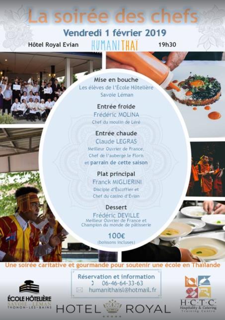 La soirée des Chefs : vendredi 1 février 2019 au Royal Evian de Thonon-les-Bains