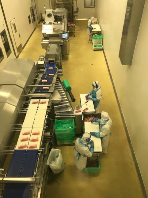 Dernière étape de l'usine, le tranchage.
