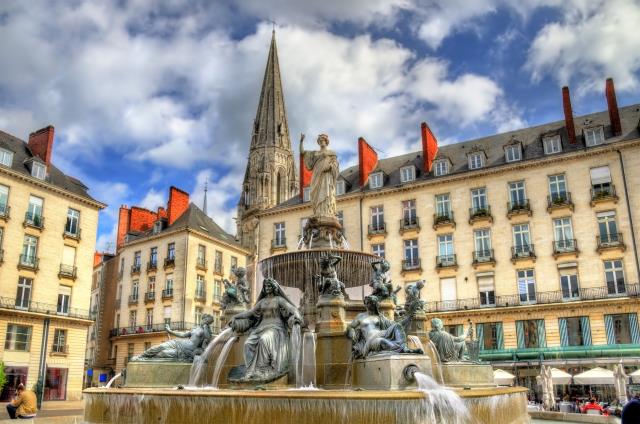 La place Royale dans le centre-ville de Nantes.