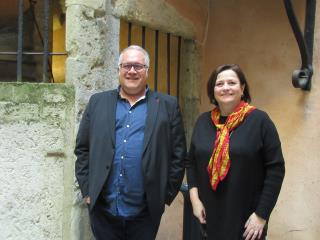 Laurent Duc, président UMIH de la branche hôtellerie et Béatrice Rondy, présidente du GNC...