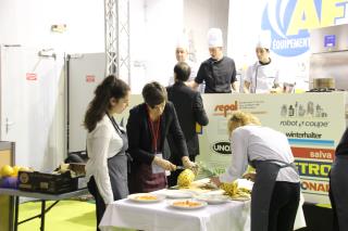 Une démonstration culinaire lors de l'édition 2017 du salon Horesta