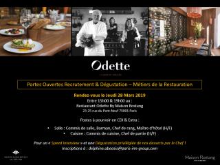 Journée portes ouvertes recrutement-métiers de la restauration et dégustation