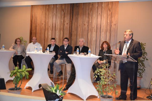 De g à d : Brigitte Blanc-Brude, Richard Bagnol (L'Oulo à Mazan) en charge du dossier Maître Restaurateur, Richard Hemin, Christian Brunet, Patrice Mounier, Nathalie Baudoin et Roland Héguy.