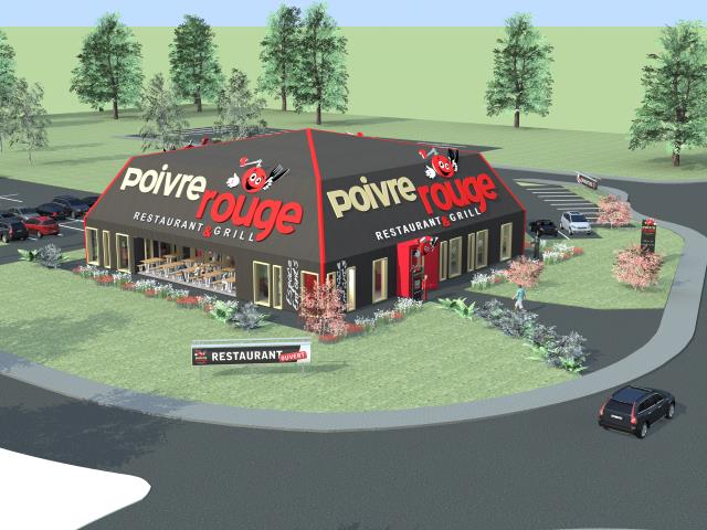 Le nouveau bâtiment Poivre Rouge prendra place à partir de 2013 : une architecture modernisée en forme de cube et de larges baies vitrées en salle de restaurant.