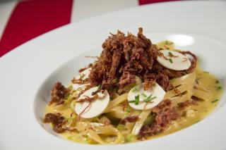 Spaghetti Carbonara à la viande séchée