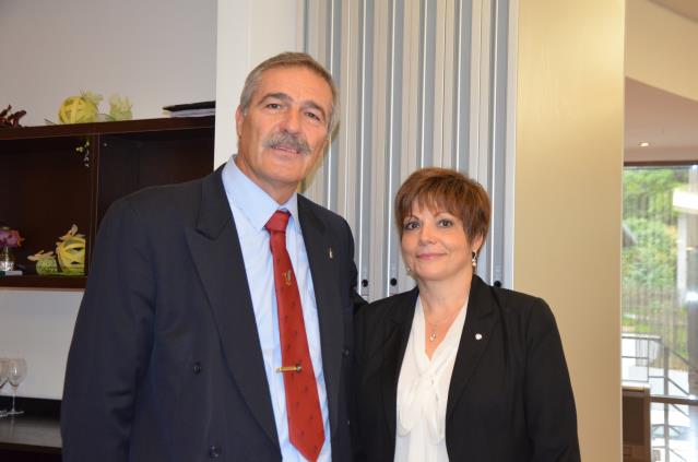 Franck Panigada et la chef des Travaux du lycée Montaleau, Géraldine Campagne.