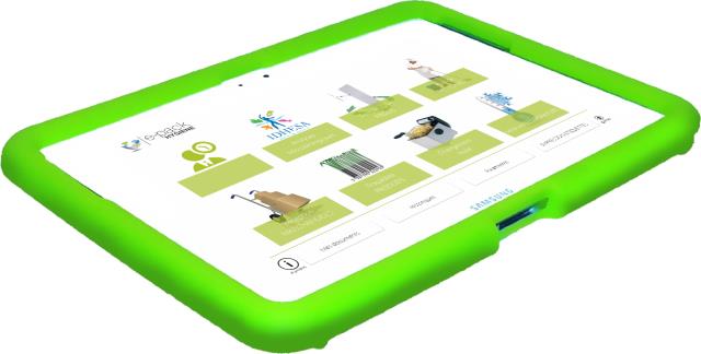 La solution e-pack hygiène vendue par abonnement comprend notamment la mise à disposition d'un support tablette.
