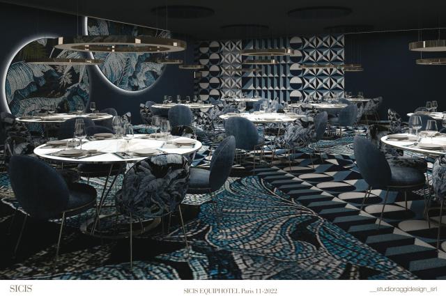 La table gastronomique située dans le hall 7.3, Le Carré privé by SICIS.