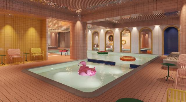 La piscine du futur Mama Shelter Rennes.