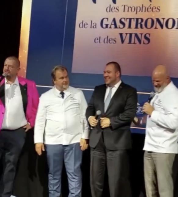 Christophe Marguin, président des Toques Blanches Lyonnaises, Pierre Hermé, Guillaume Gomez et Philippe Etchebest.