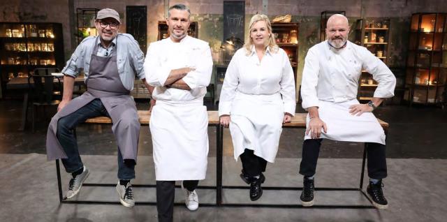 De gauche à droite: Paul Pairet, Glenn Viel, Hélène Darroze, Philippe Etchebest.