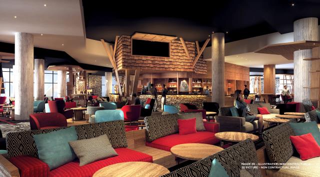 Vue d'architecte du futur Club Med de Tignes (Savoie).