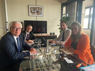 Didier Chenet, président du GNI, Hervé Dijols, président du SNRTC, et Olivia Grégoire, ministre des...