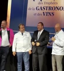 Christophe Marguin, président des Toques Blanches Lyonnaises, Pierre Hermé, Guillaume Gomez et Philippe Etchebest.