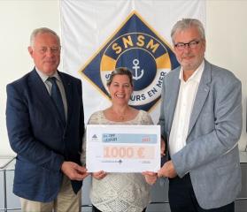 De gauche à droite : l'amiral Emmanuel de Oliveira, président de la SNSM, Hélène Clautour,...