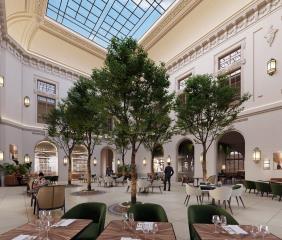Vue d'architecte du futur patio du Maison Albar Hotels–Hauts-de-France.