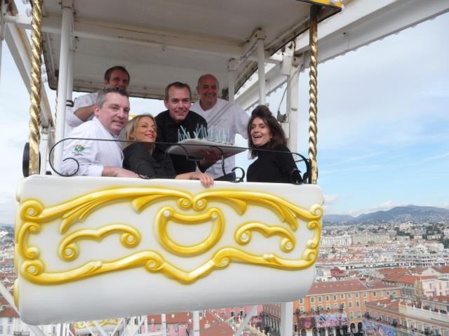David Vaque, Christian Plumail, David Faure, Serge Serrain ont régalé leurs convives sur la grande roue, une initative à but caritatif.