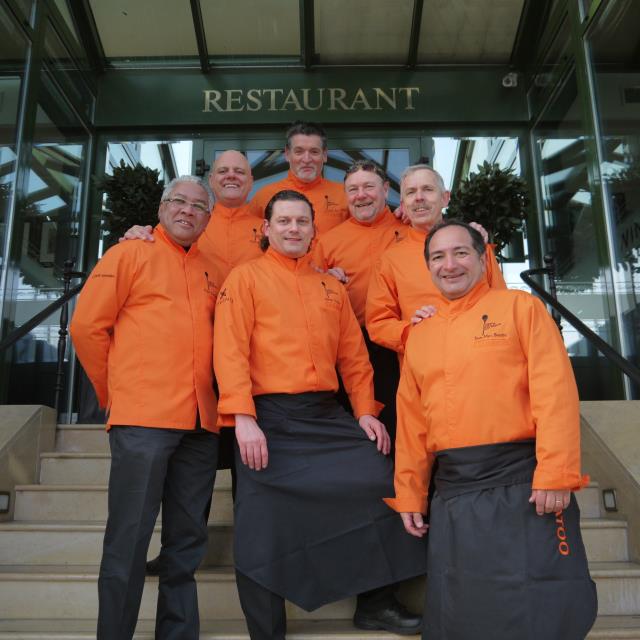 Quelques chef's Goutatoo au Sirha - Depuis le haut - Ludovic Roy, Ph.Audonnet, Thierry Minguez France, Fabrizio Domilici, Marc Ramade, J-M Bessire - Président