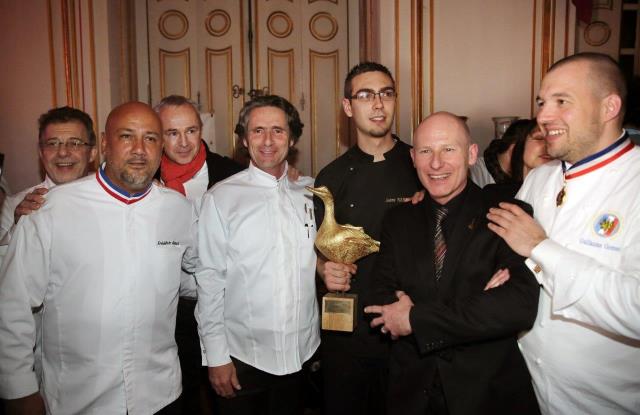 Bernard Anquetil, venu du Japon et ancien chef du Cordon Bleu Tokyo, Frédéric Anton, Philippe Girardon, Ludovic Nardozza, Frédéric Masse et Guillaume Gomez.