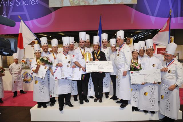Le podium du Mondial des arts sucrés.