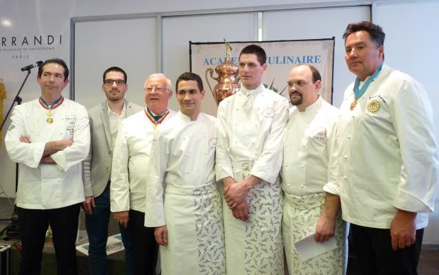 Fabrice Prochasson, Thomas Progéas (lauréat 2013), Gérard Dupont, David Boisseau (2ème), le lauréat Jérémy Desbraux, Jerôme Tassin (3ème), et Pascal Guigueno (lauréat 2001).