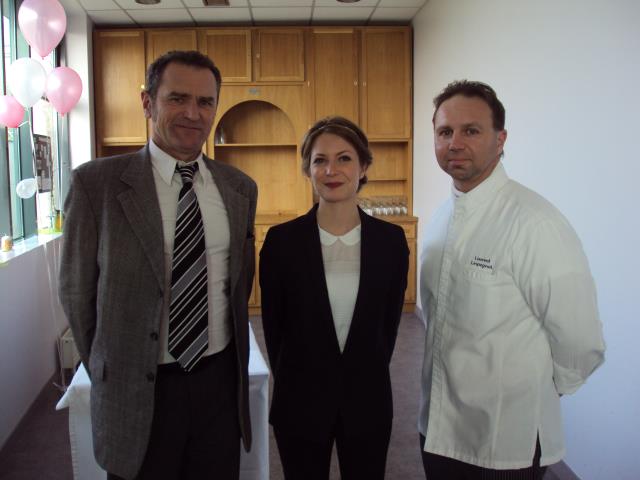 Philippe Lejeune directeur, Marianne Mirmand professeur de restaurant et Laurent lespagnol professeur de cuisine