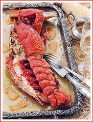 Homard à la broche, recette harmonisée du livre 'La Cuisine d'Alexandre Dumas'.
