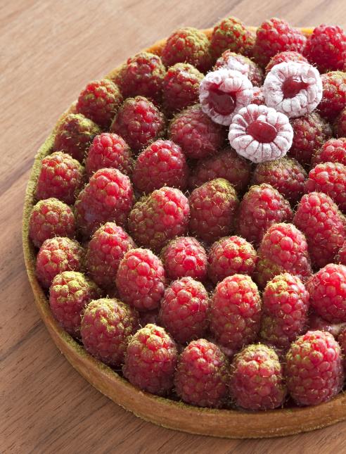 La tarte aux framboises.
