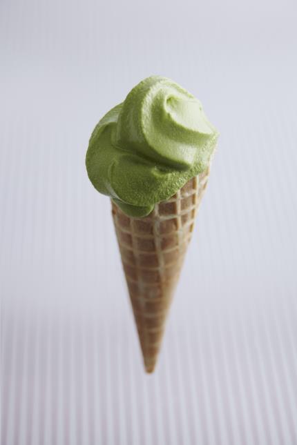 Cornet de glace au matcha.