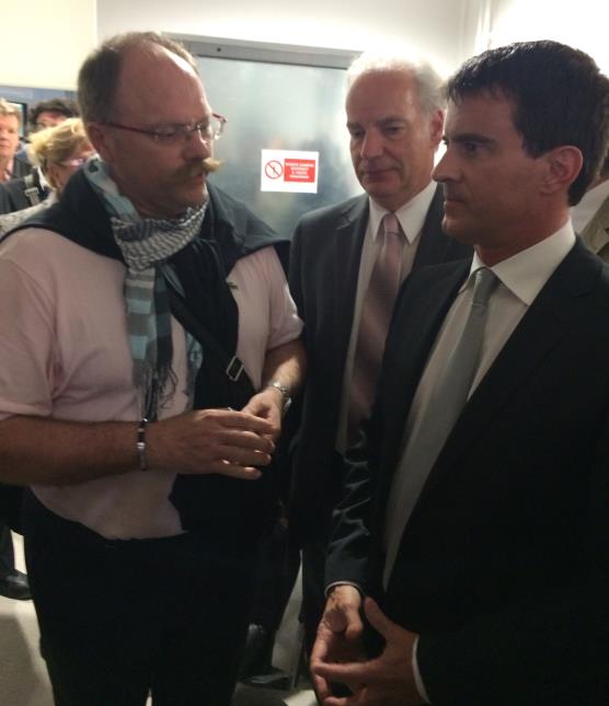 De g à d : Jean Terlon, Alain Griset, président des Chambres des métiers et le premier ministre, Manuel Vals.