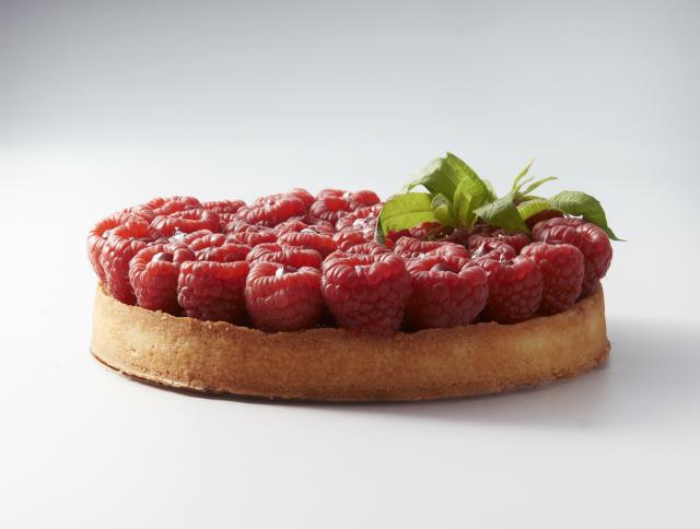 La tarte aux framboises.