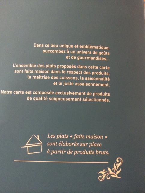 La carte porte le logo fait maison.