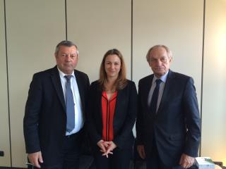 De g à d : Roland Héguy, Axelle Lemaire et Jacques Barré.